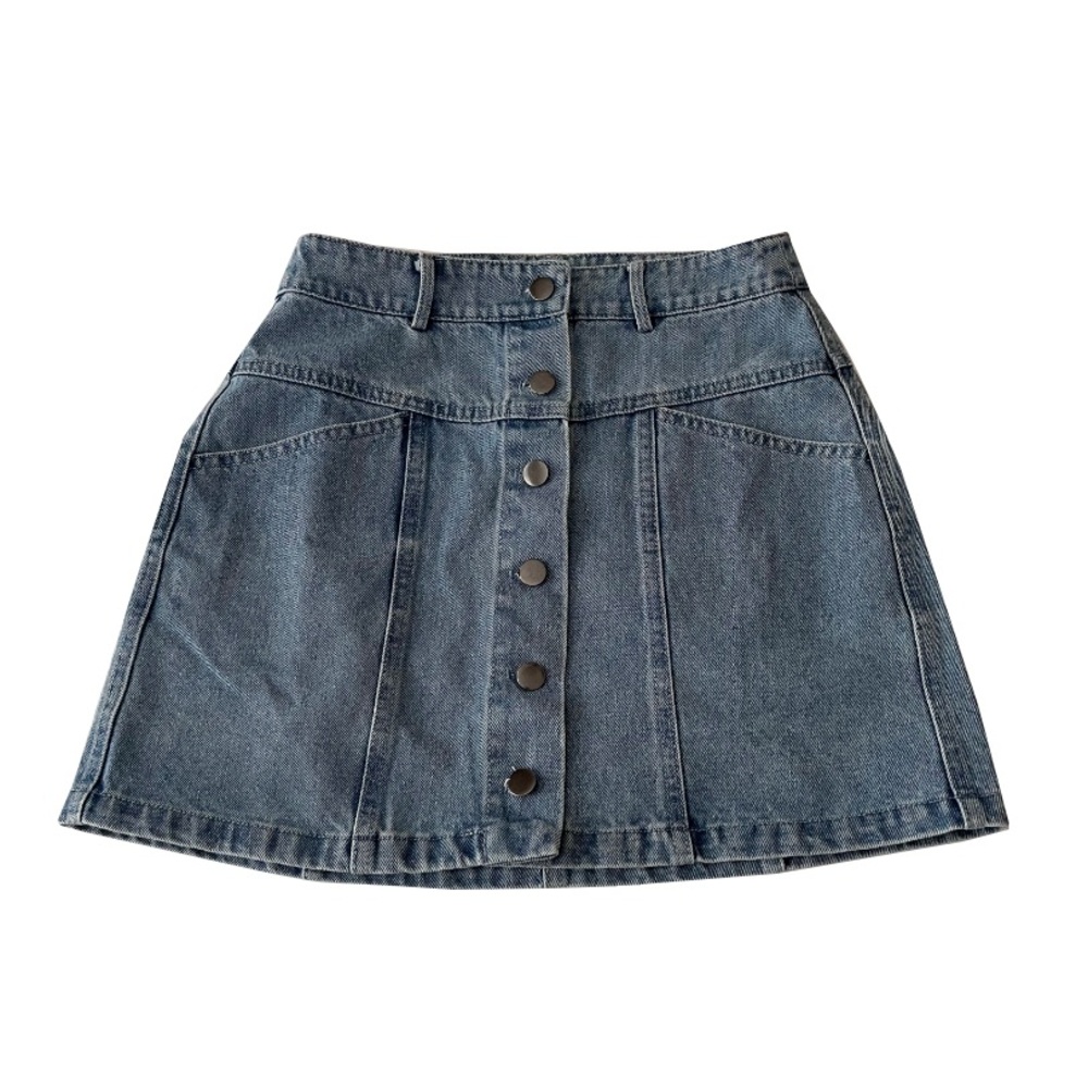 Lulus Denim Button Front Mini‎ Skirt